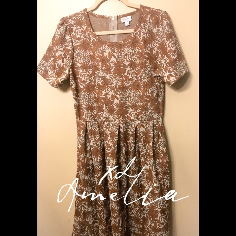 Vintage-Look Floral LuLaRoe Amelia